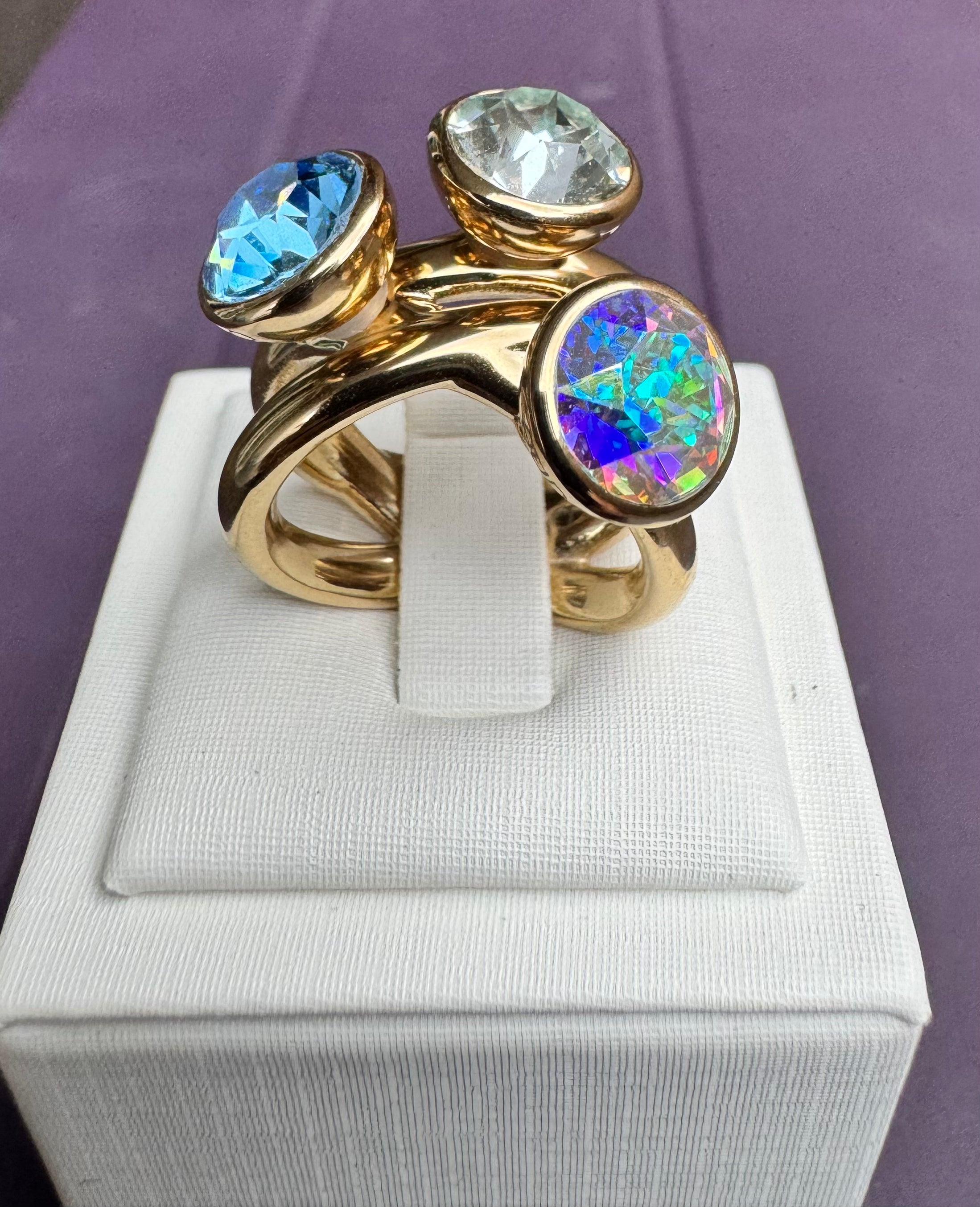 New ! Argolla SAN MARINO cristales BOTTONE 10mm