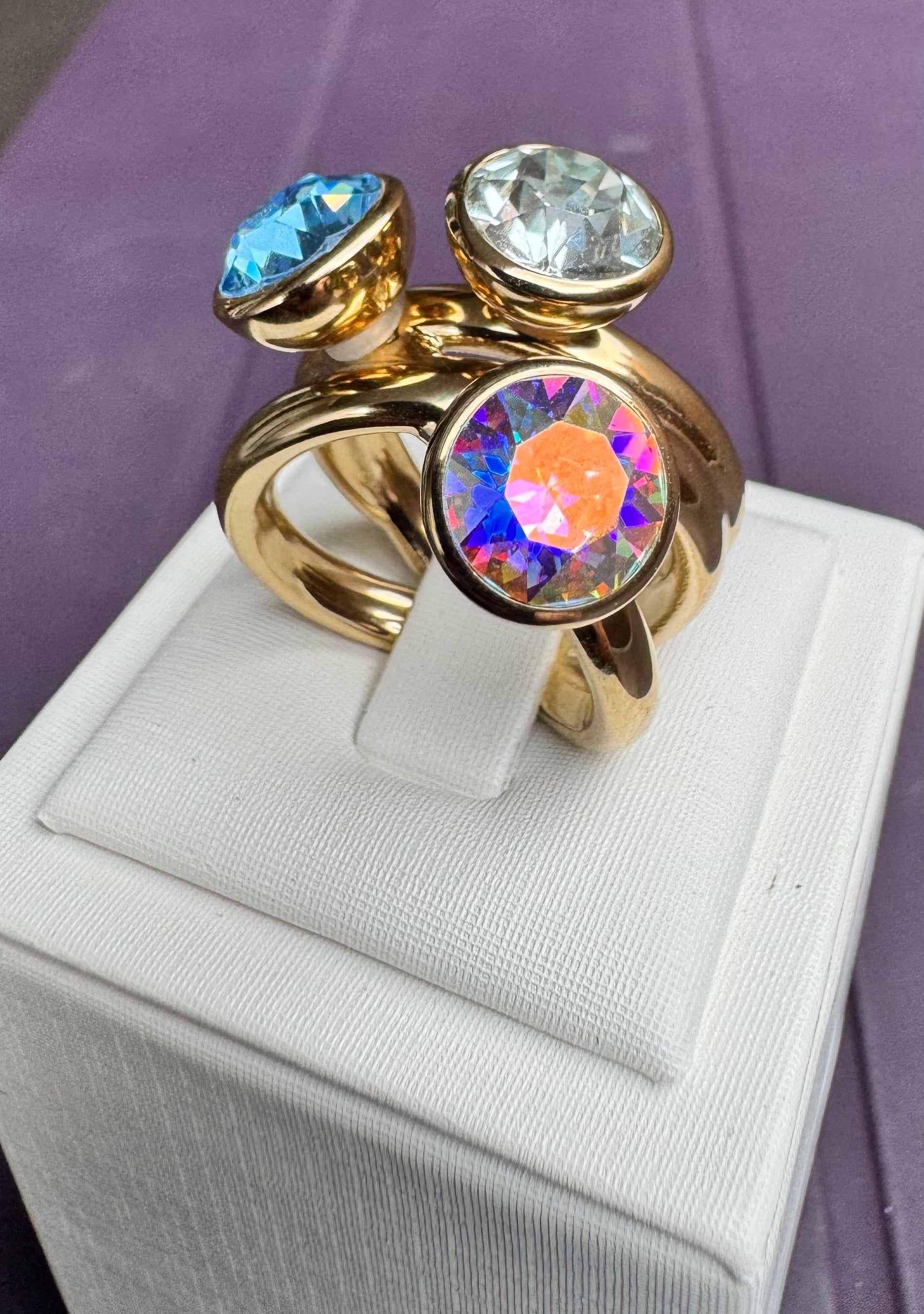 New ! Argolla SAN MARINO cristales BOTTONE 10mm