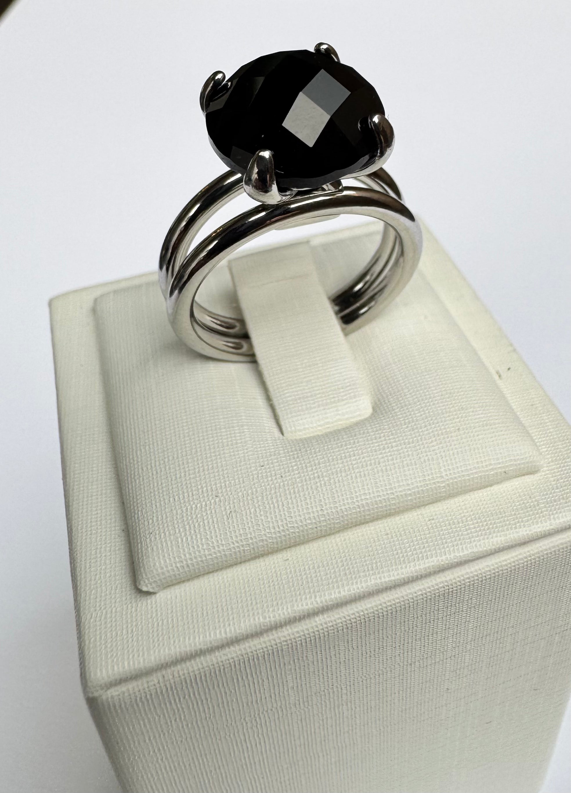 New ! Argolla ROMA SILVER cristal SEANO NEGRO