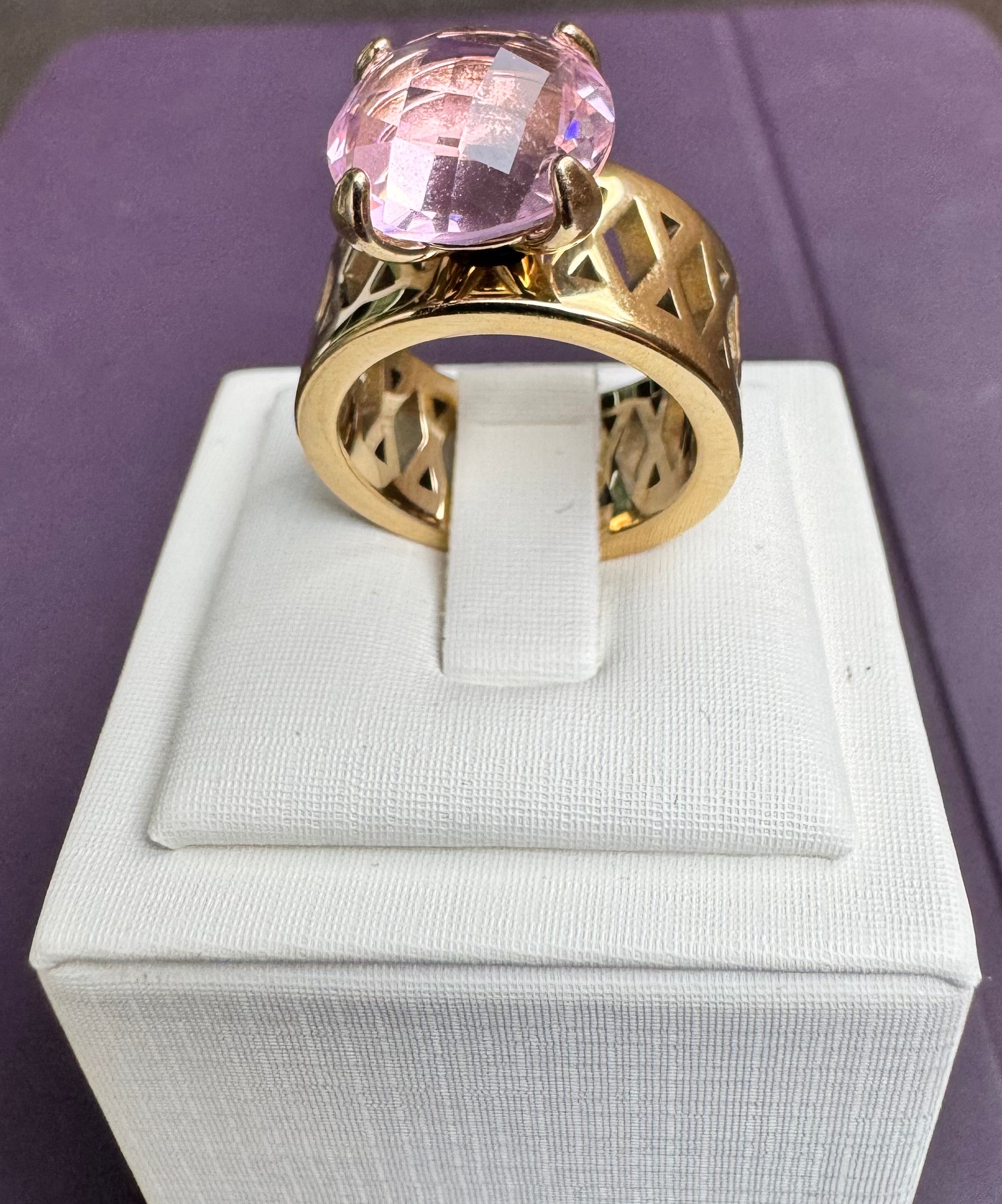 Argolla ROGENO con cristal SEANO ROSA