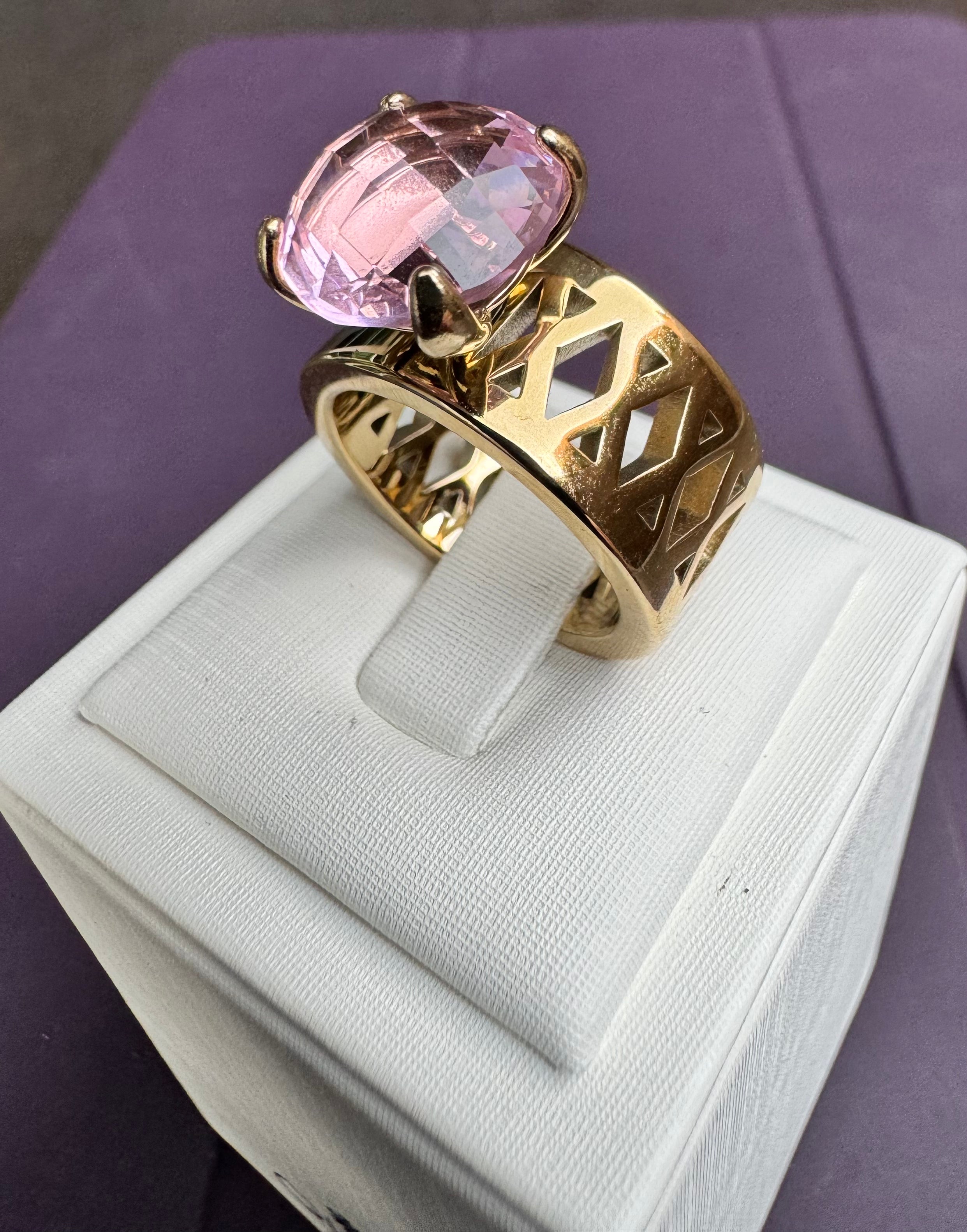 Argolla ROGENO con cristal SEANO ROSA