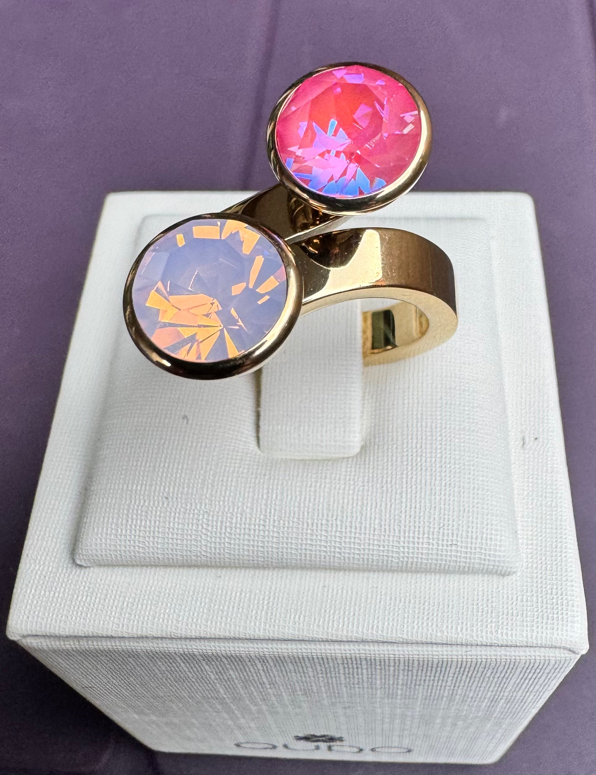 New !  Argolla DUE con cristal BOTTONE 10MM