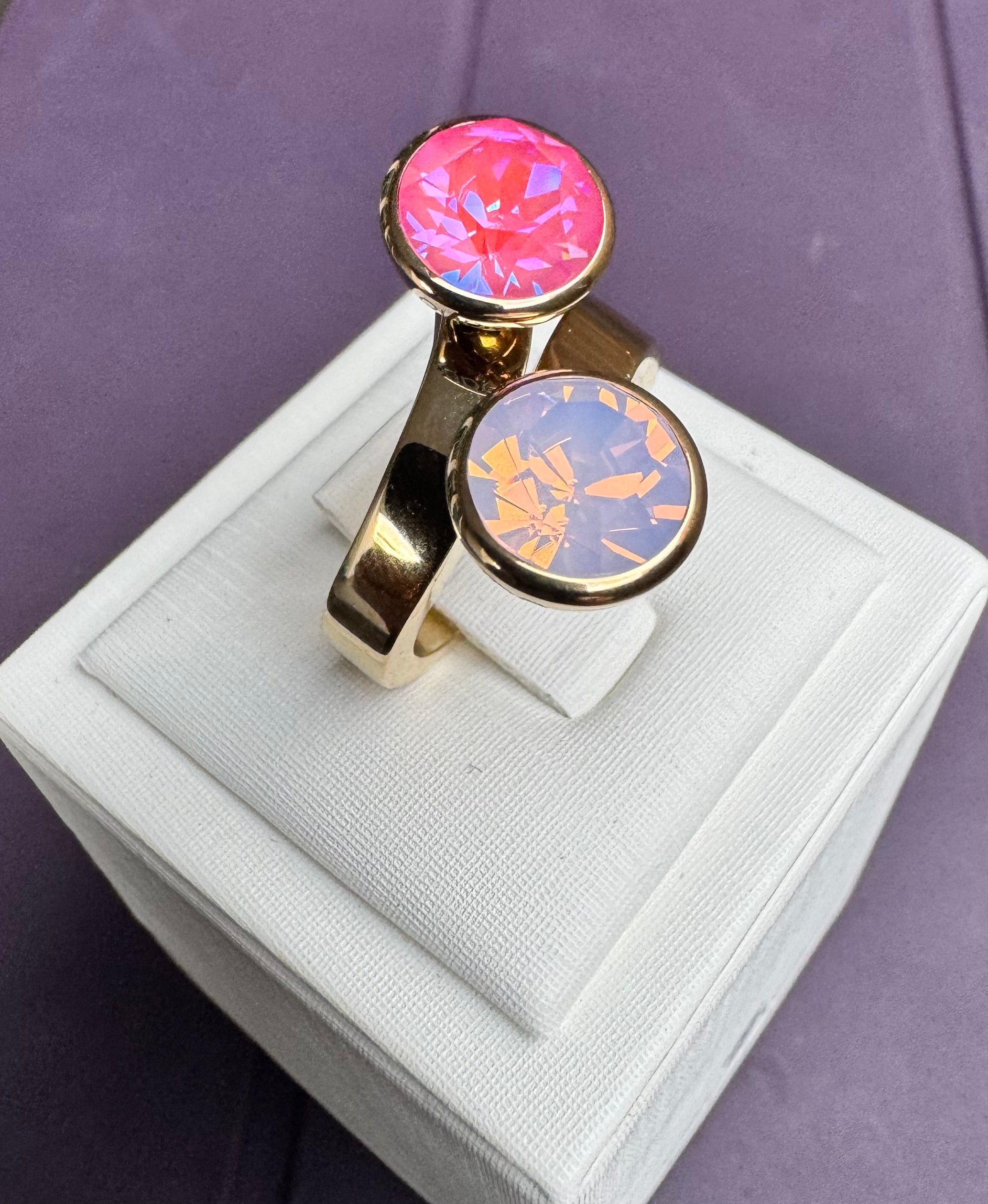 New !  Argolla DUE con cristal BOTTONE 10MM