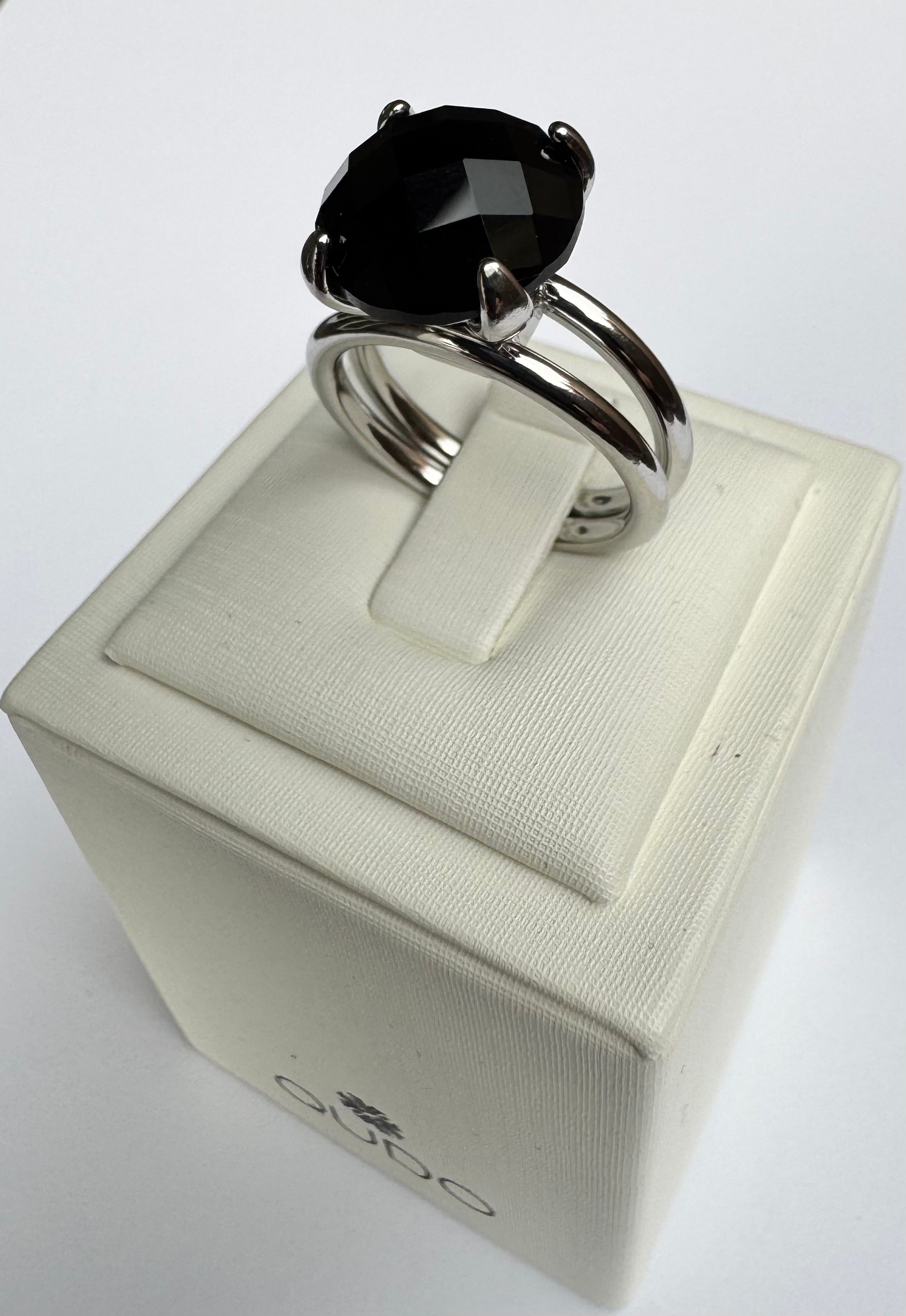 New ! Argolla ROMA SILVER cristal SEANO NEGRO