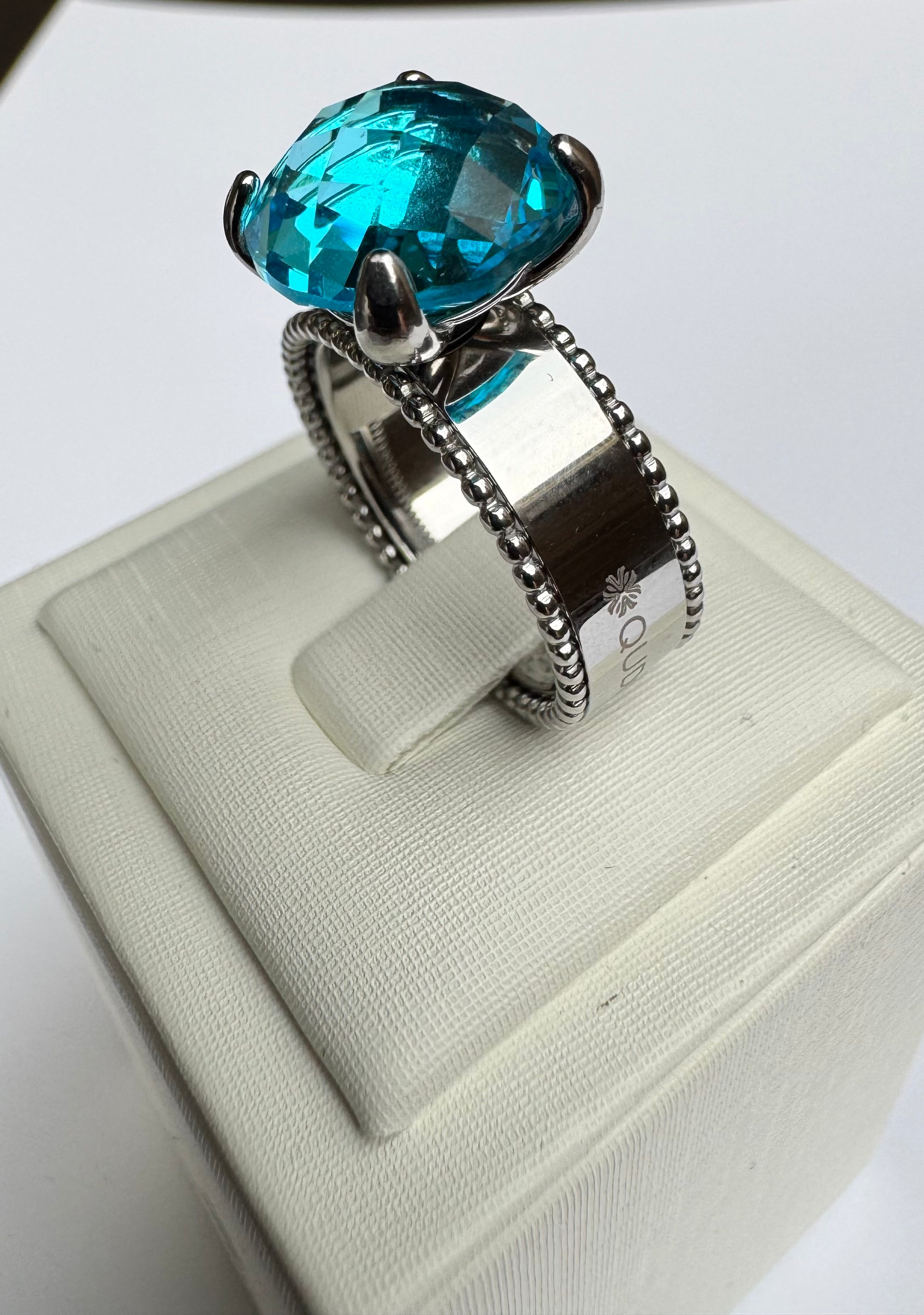 New ! Argolla Punto Plata cristal Seano